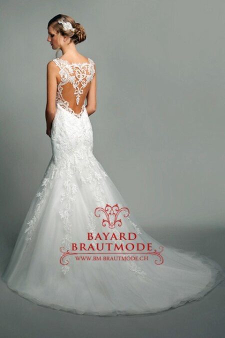 Brautkleid Burgdorf – Fishtail Hochzeitskleid mit Illusionsrücken und Schleppe