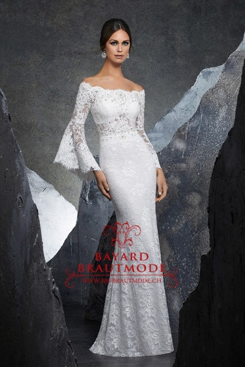 Hochzeitskleid Zürich ist ein elegantes Traum-Brautkleid mit Glocken-Ärmel
