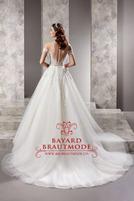 Designer-Hochzeitskleid-Beromünster mit Illusionsrücken