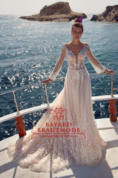 Hochzeitskleid Schweiz - Designer-Brautkleid mit langen Ärmel